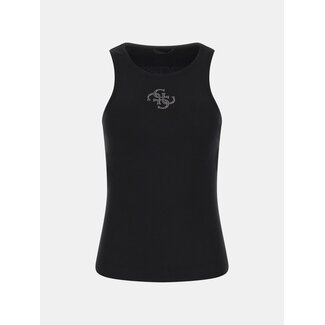 GUESS Tanktop met logo op de voorkant zwart