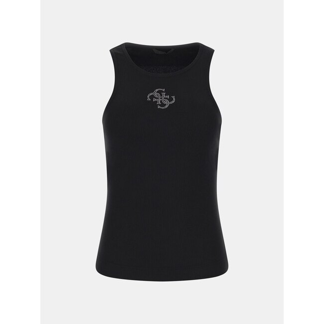 GUESS Tanktop met logo op de voorkant zwart