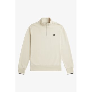 FRED PERRY Half Zip Sweatshirt licht beige