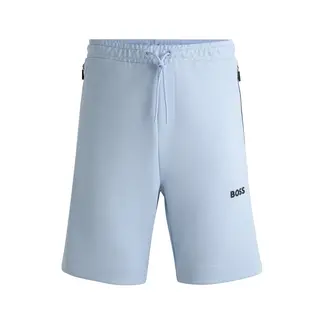 HUGO BOSS Short van een katoenmix 3d logo licht blauw