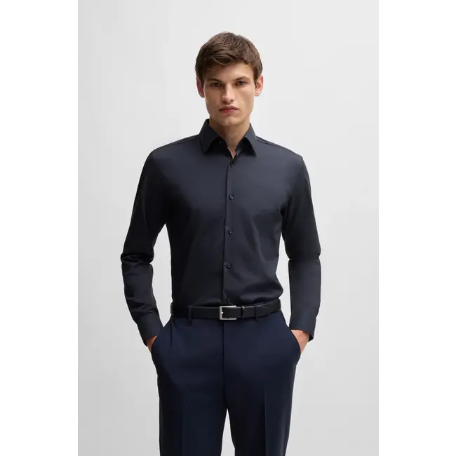 Slim fit overhemd donkerblauw Di lano Fashion