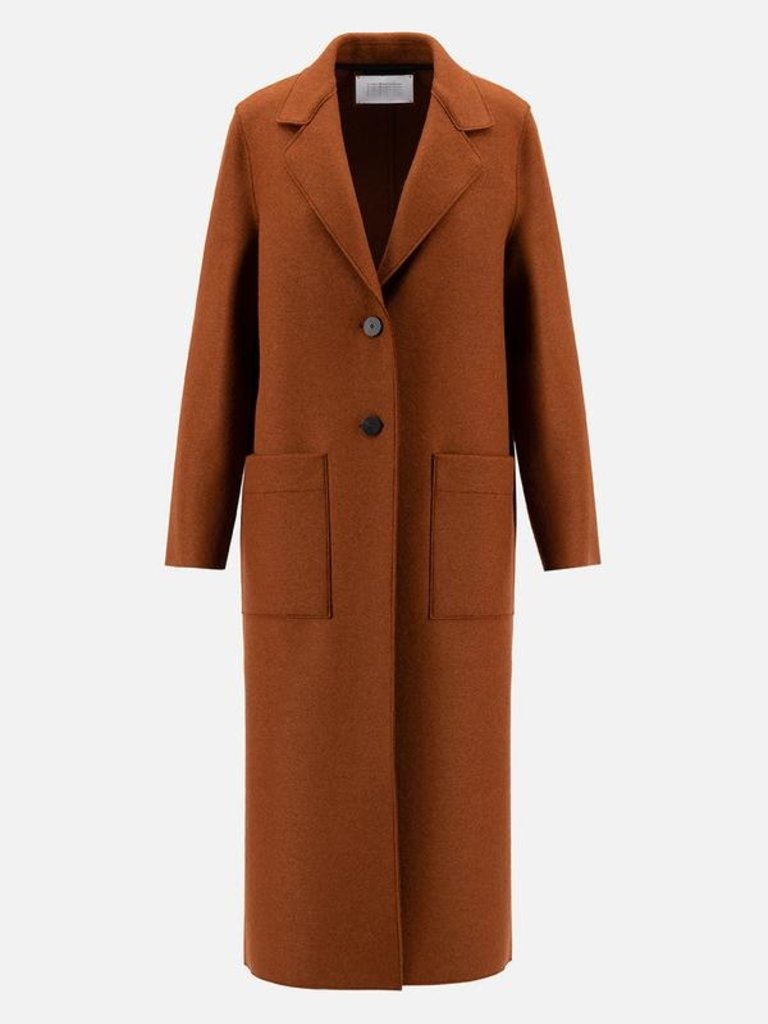 Harris Wharf London Long boxy coat with patch pockets pressed wool