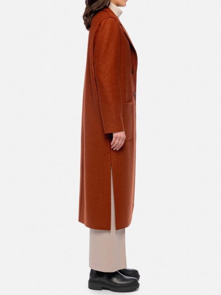 Harris Wharf London Long boxy coat with patch pockets pressed wool