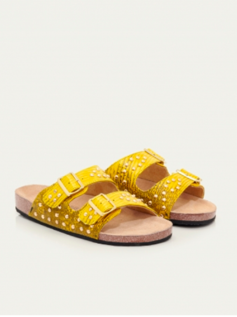 Claris Virot Lizard Sandals Odette Yellow