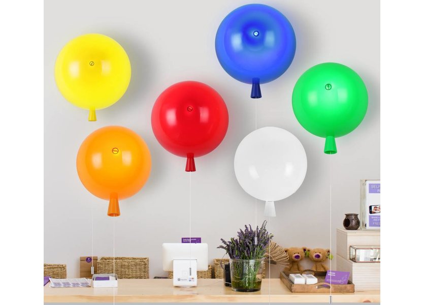 Wandlamp Ballon lamp Geel Klein inclusief 4W LED lamp - Funnylights