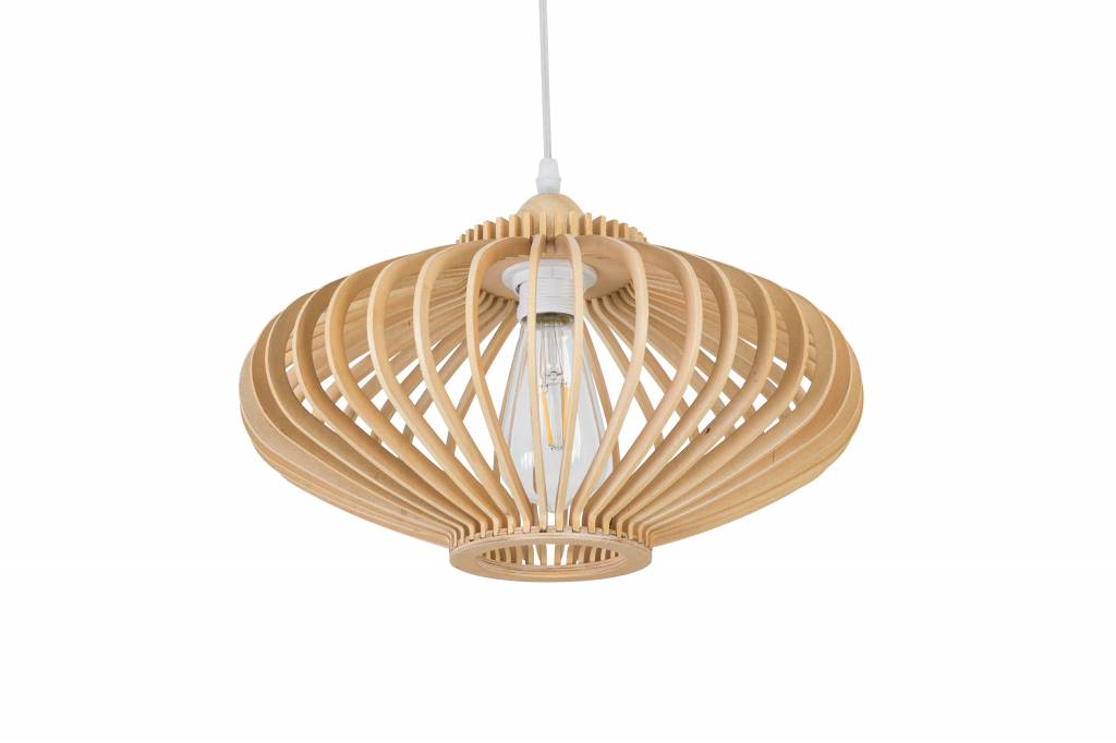 Hanglamp Hout Rond Houtkleur 60 cm Madera Est A tot Z LED