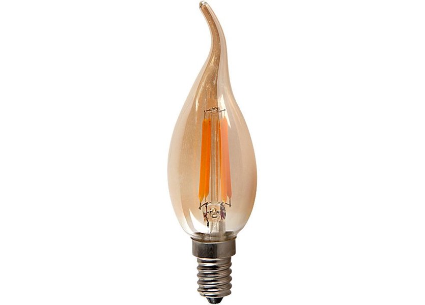 Crius LED tip kaarslamp E14 4W 827 Amber Dimbaar