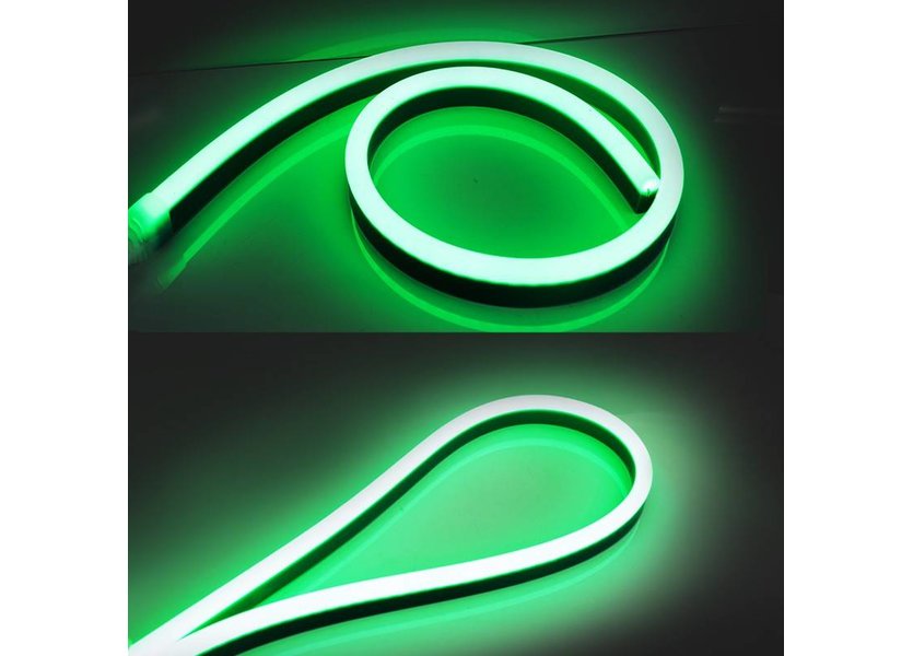 LED Neon strip Flex Micro Groen 1 meter 6mm x 12mm inclusief 12V lichtnetadapter- Funnylights