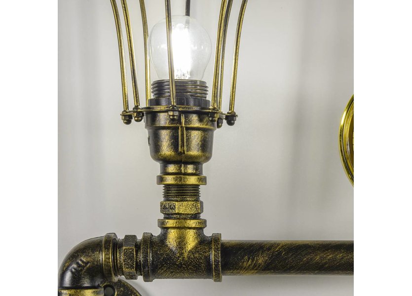 Industriële Tweelichts Wandlamp Waterleiding - Funnylights Kakuna