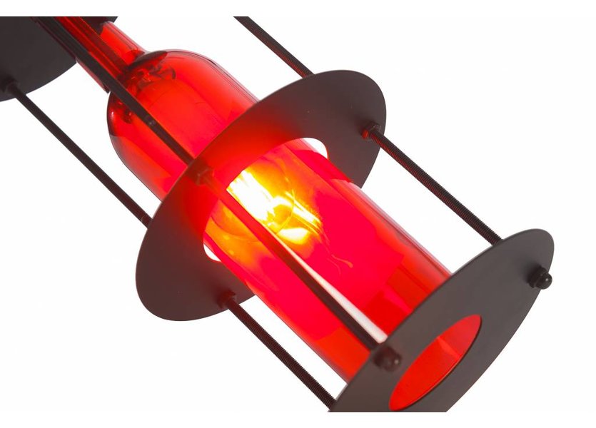 Industriële Hanglamp Rode Wijnfles – Scaldare Verano