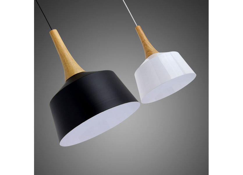 Hanglamp Modern Wit Rond Aluminium en Hout - Valott Sirkka