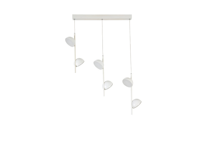 Hanglamp LED Modern Wit Rond 6 Lichtpunten - Scaldare Galbiate