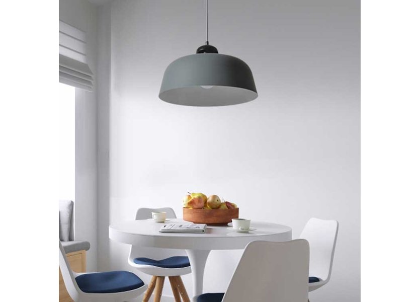 Hanglamp Modern Grijs Rond Aluminium - Valott Jaana