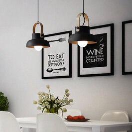 Valott Hanglamp Modern Zwart Aluminium met Hout - Valott Mirja