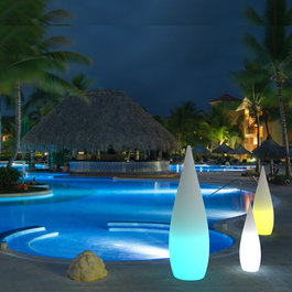 Funnylights Tuindecoratie Oplaadbare Staande Lamp LED RGB Waterdruppel 80 cm incl.  Afstandsbediening - Funnylights Muk Tuinlamp