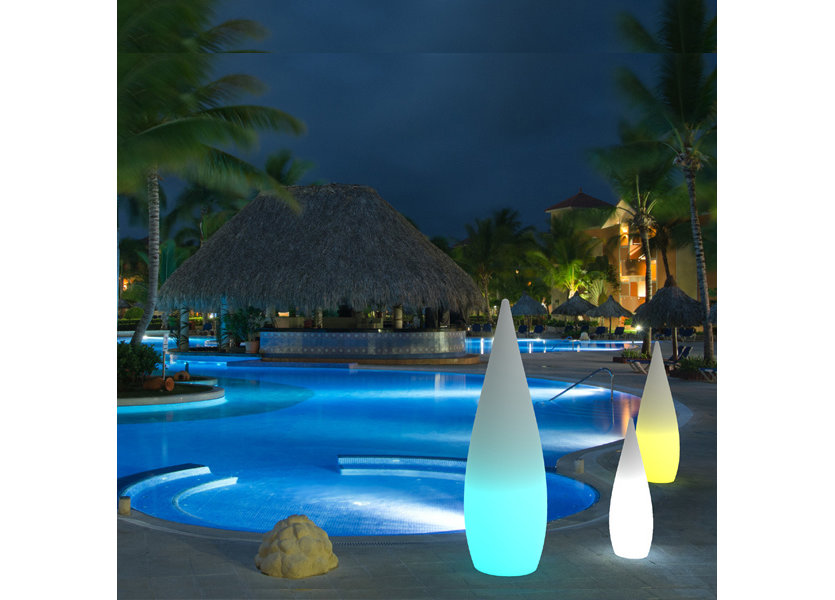 Tuindecoratie Oplaadbare Staande Lamp LED RGB Waterdruppel 80 cm incl.  Afstandsbediening - Garleds Muk Tuinlamp