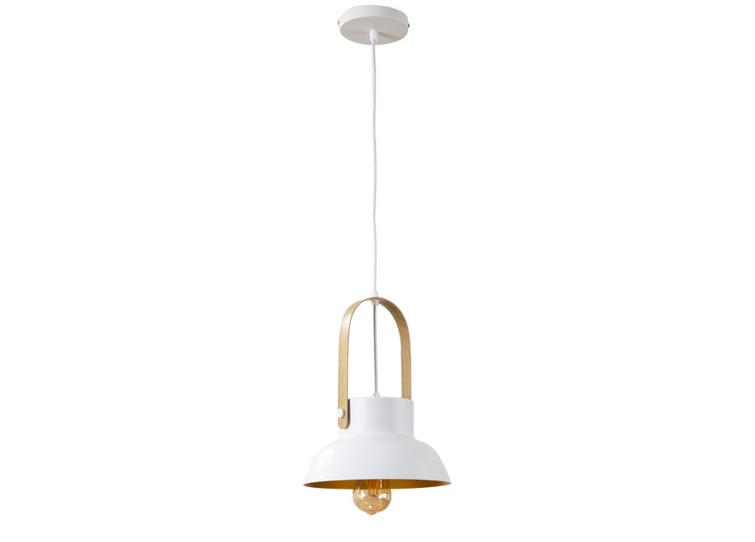 Hanglamp Modern Wit Aluminium met Hout - Valott Lumi