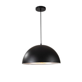 Scaldare Hanglamp Zwart met Zilveren Binnenkant 40 cm - Scaldare Lucano