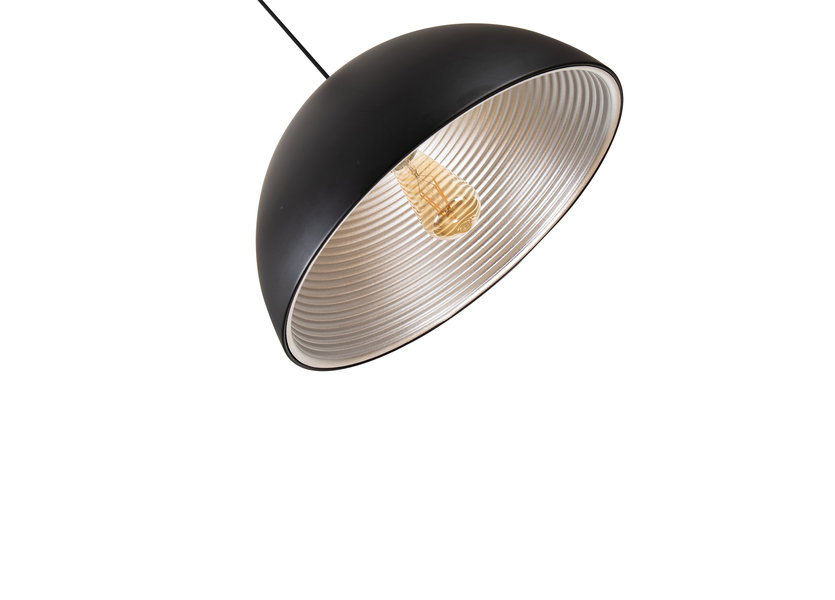 Hanglamp Zwart met Zilveren Binnenkant 50 cm - Scaldare Lucano