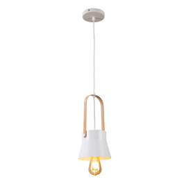 Valott Hanglamp Modern Wit Aluminium met Hout - Valott Eeva