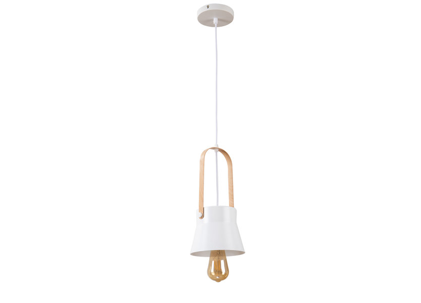 Hanglamp Modern Wit Aluminium met Hout - Valott Eeva