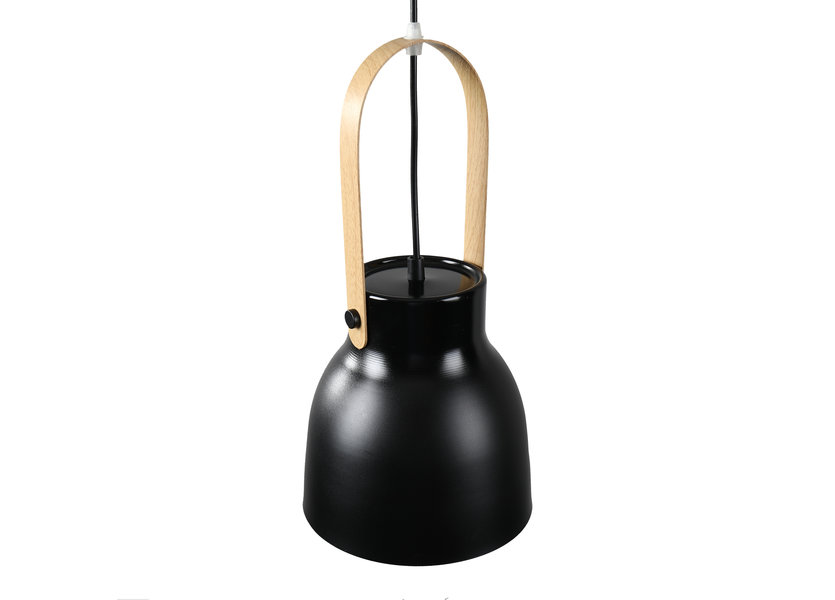 Hanglamp Modern Zwart Aluminium met Hout - Valott Maija