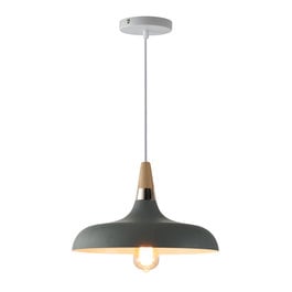 Valott Hanglamp Grijs Aluminium met hout - Valott Hanna