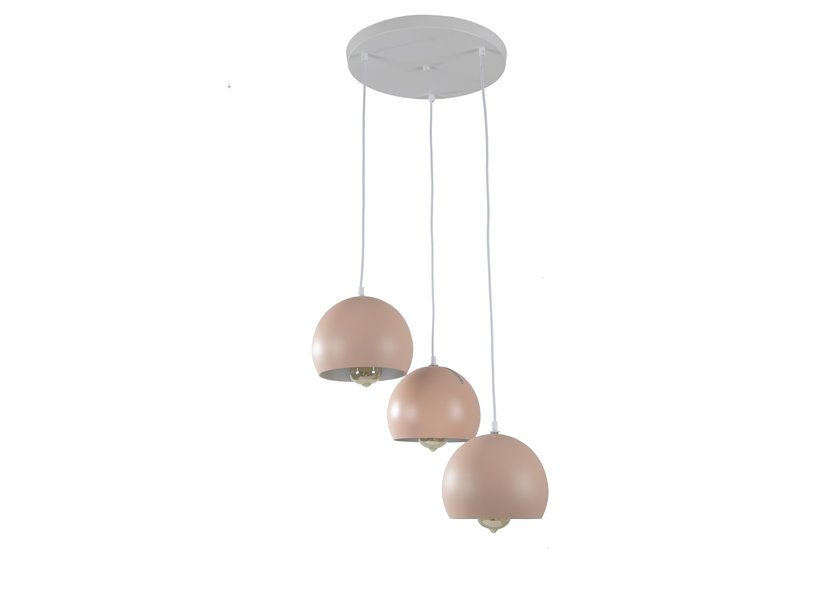 Hanglamp Modern Roze Rond Metaal 3 Licht  - Scaldare Aino