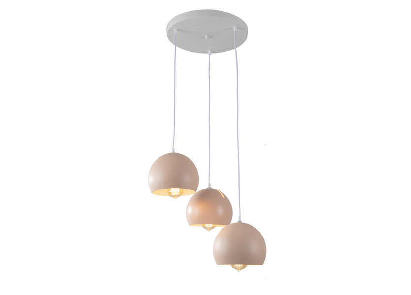 Hanglamp Modern Roze Rond Metaal 3 Licht  - Scaldare Aino