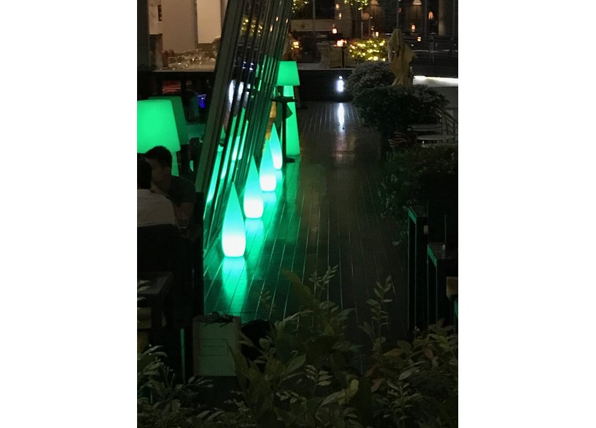 Tuindecoratie Oplaadbare Staande Lamp LED RGB Waterdruppel 80 cm incl.  Afstandsbediening - Garleds Muk Tuinlamp
