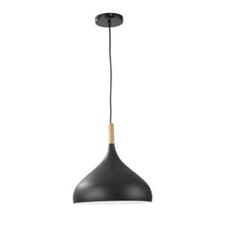 Valott Hanglamp Modern Zwart Rond Aluminium en Hout - Valott Riikka