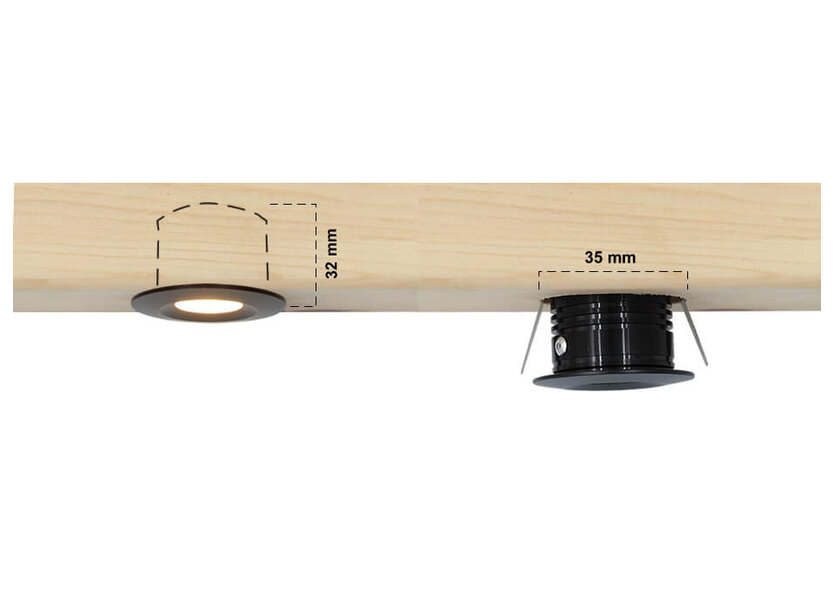 Carpus LED inbouwspot voor houten veranda Set 6