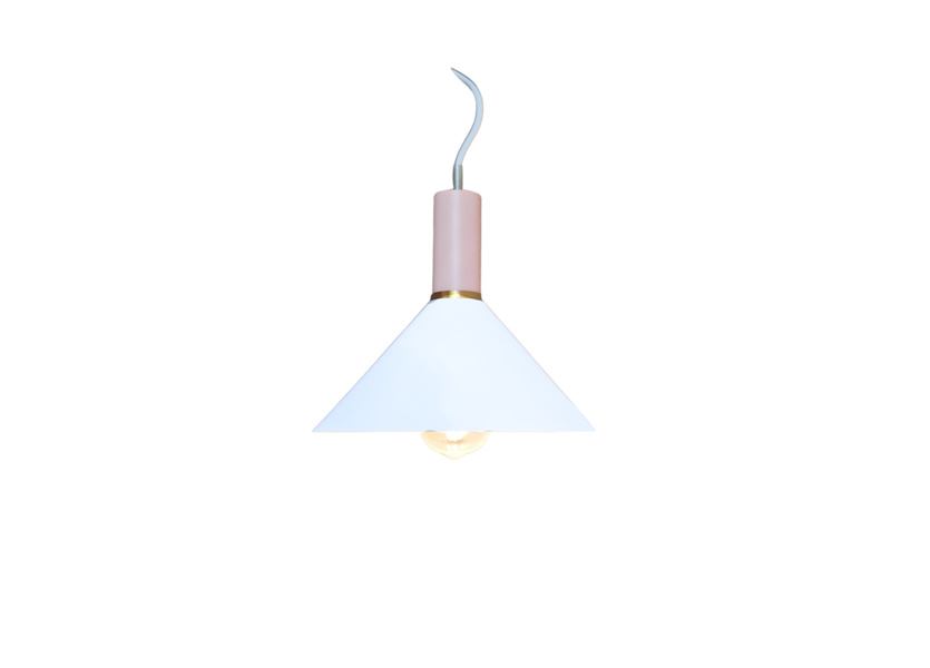 Hanglamp Modern Wit met roze bovenstuk 25 cm golvend - Scaldare Palermo