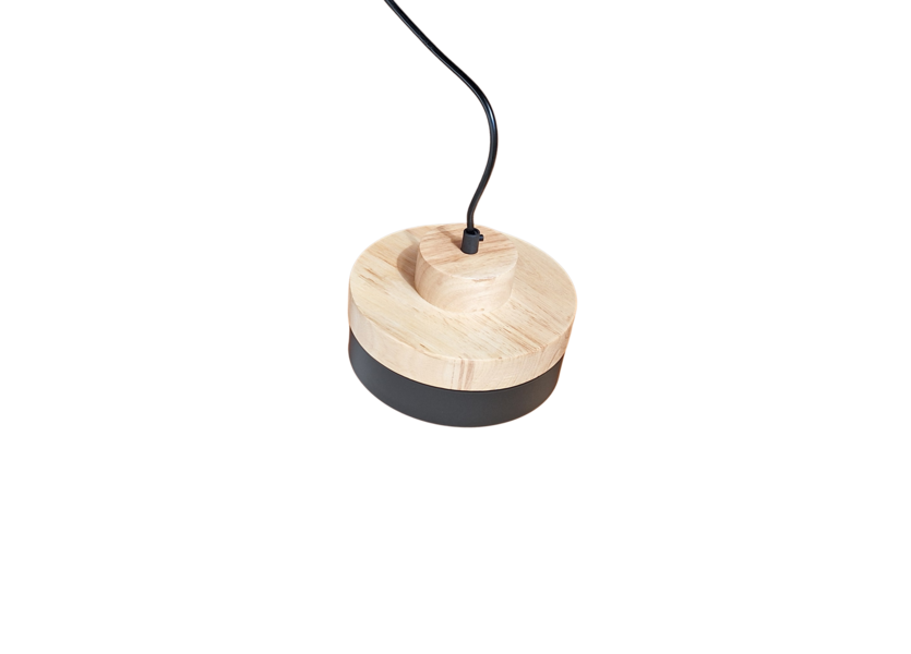 Hanglamp Zwart met hout - Scaldare Marsala