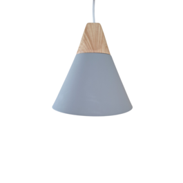 Scaldare Hanglamp Modern Grijs/Blauw met hout 22,5 cm - Scaldare Messina