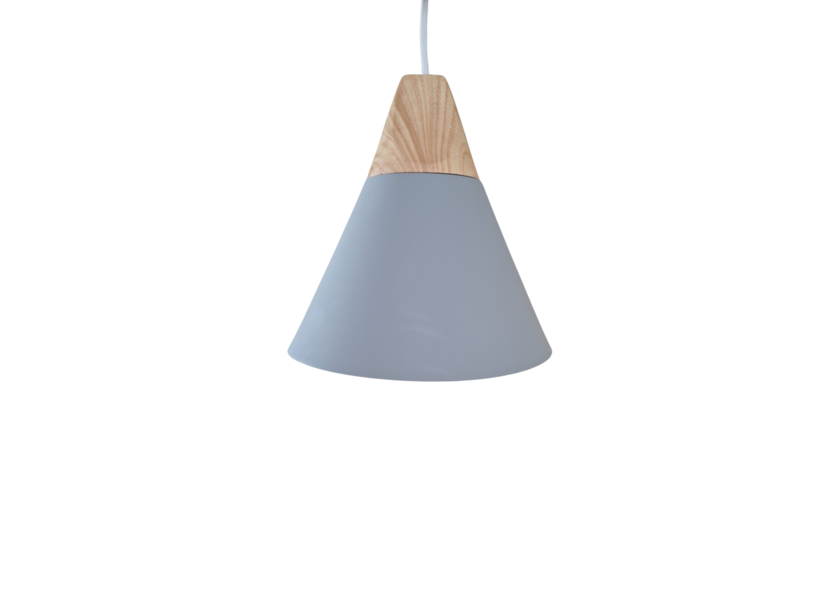 Hanglamp Modern Grijs/Blauw met hout 22,5 cm - Scaldare Messina