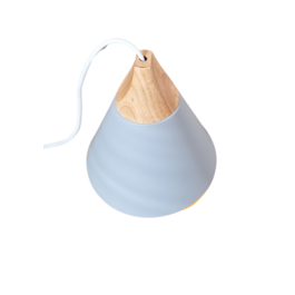 Scaldare Hanglamp Modern Wit Rond  24 cm met hout- Scaldare Sicilia