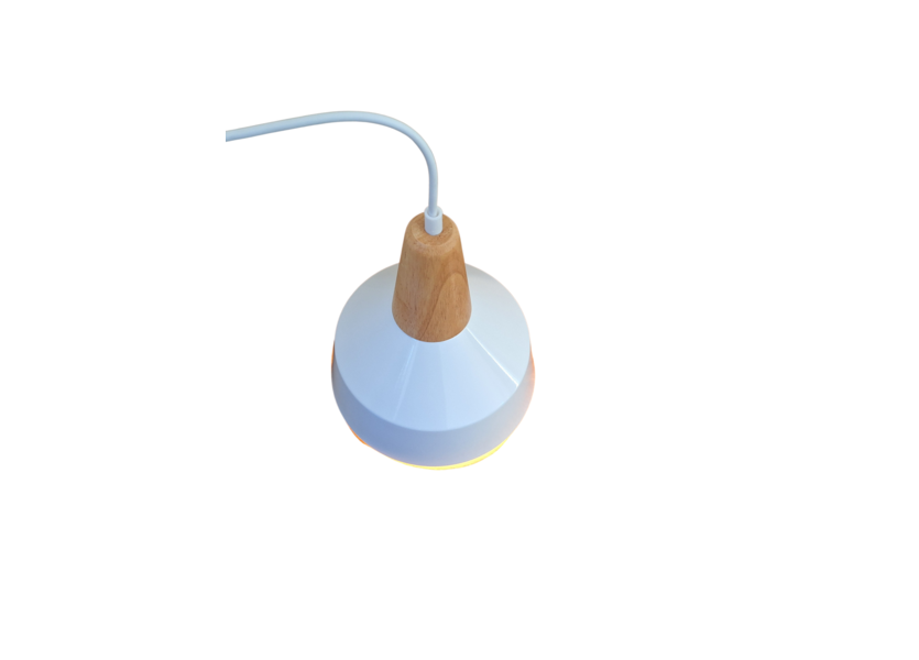 Hanglamp Wit met hout en witte binnenkant - Scaldare Marzamemi