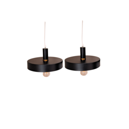 Scaldare Hanglamp Zwart set van 2 lampen met witte binnenkant - Scaldare Trapani