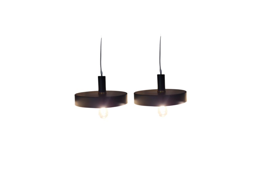 Hanglamp Zwart set van 2 lampen met witte binnenkant - Scaldare Trapani