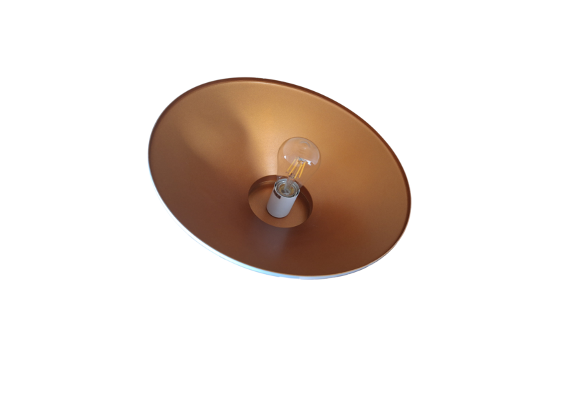 Hanglamp Modern Wit met gouden binnenkant 37 cm - Scaldare Sciacca