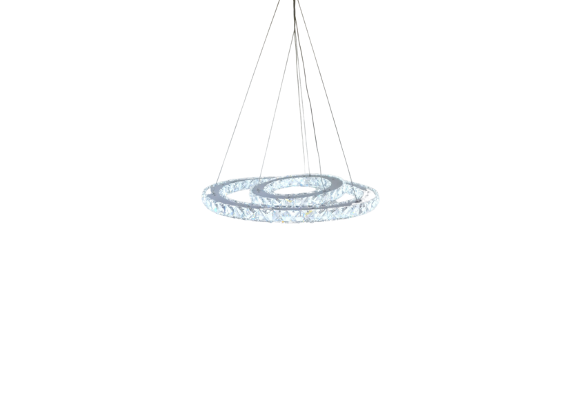 Ring Hanglamp Crystal 2 delen diam, 50/29 cm incl LED verlichting - Scaldare Monreale