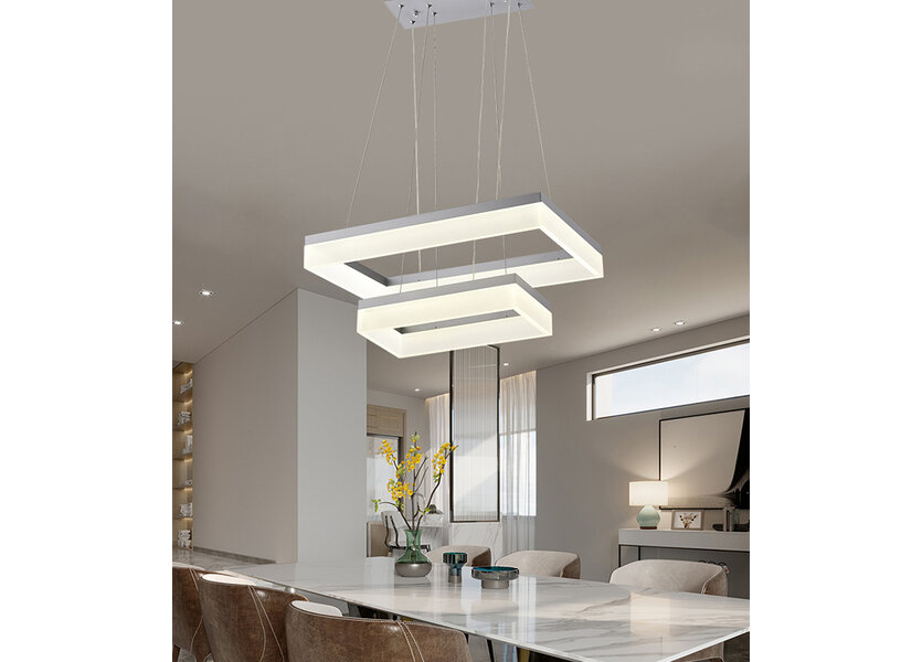 Hanglamp Modern Design Rechthoek 2 lampen incl LED - Scaldare Erice