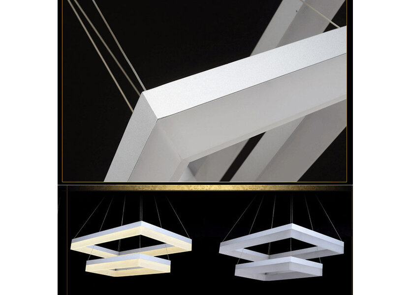 Hanglamp Modern Design Rechthoek 2 lampen incl LED - Scaldare Erice