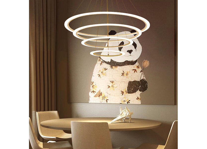 Ring Hanglamp 4 delen diam, 65/55/45/35 cm incl LED verlichting - Scaldare Gela