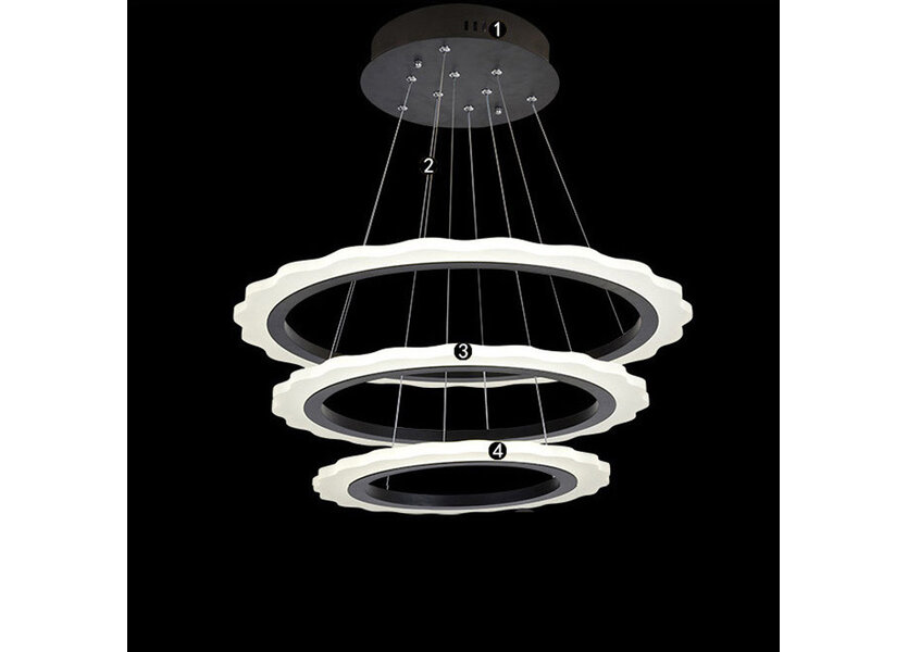 Ring Hanglamp 3 delen diam, 80/60/40 cm incl LED verlichting - Scaldare Canicatti