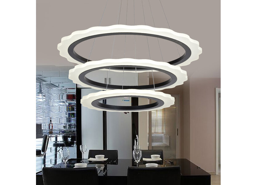 Ring Hanglamp 3 delen diam, 80/60/40 cm incl LED verlichting - Scaldare Canicatti