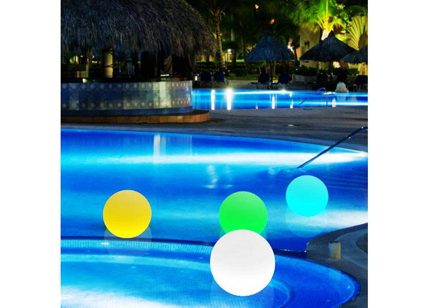 Set van 3 Lichtbollen Buiten Oplaadbaar 25 , 30 en 35 cm LED RGB incl. Afstandsbediening -Funnylights Verona