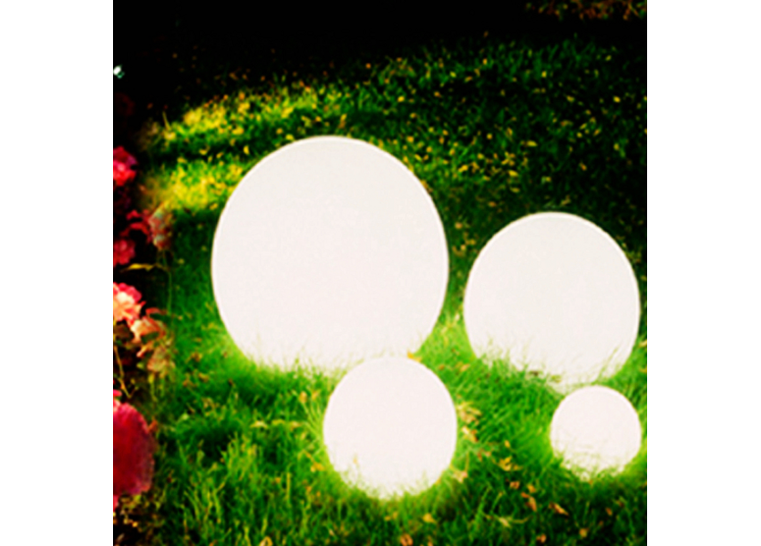Set van 3 Lichtbollen Buiten Oplaadbaar 25 , 30 en 35 cm LED RGB incl. Afstandsbediening -Funnylights Verona