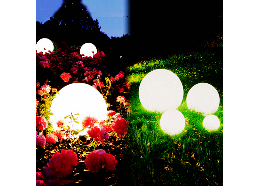 Set van 3 Lichtbollen Buiten Oplaadbaar 25 , 30 en 35 cm LED RGB incl. Afstandsbediening -Funnylights Verona